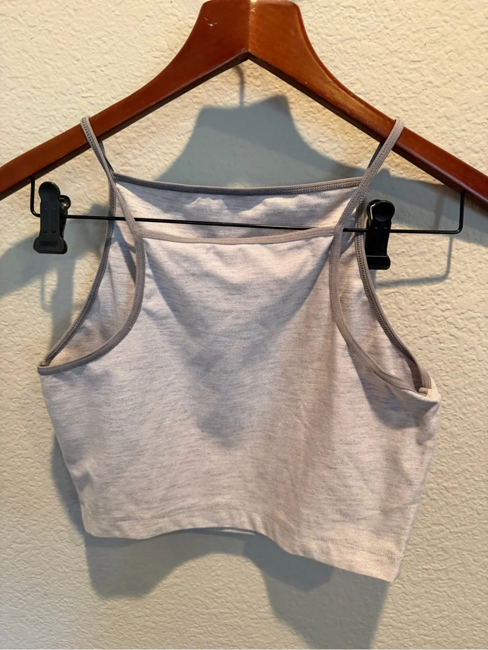 Nike Grey Cropped Tank Top with Swoosh Size Women’s Small